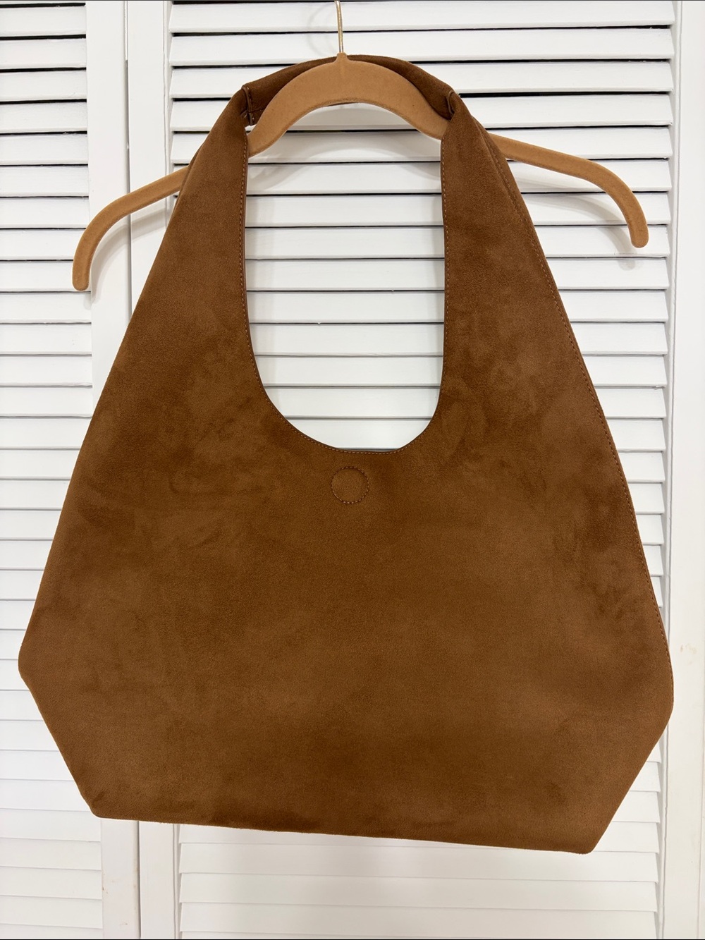 Abercrombie & Fitch Slouchy Vegan Suede Tote Bag - Camel/Brown